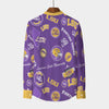 Louisiana Tigers Men's Stand Collar Shirt With Long Sleeve|110GSM Imitation Flax - Baton Rouge football tee varsity sportswear product image 2.0