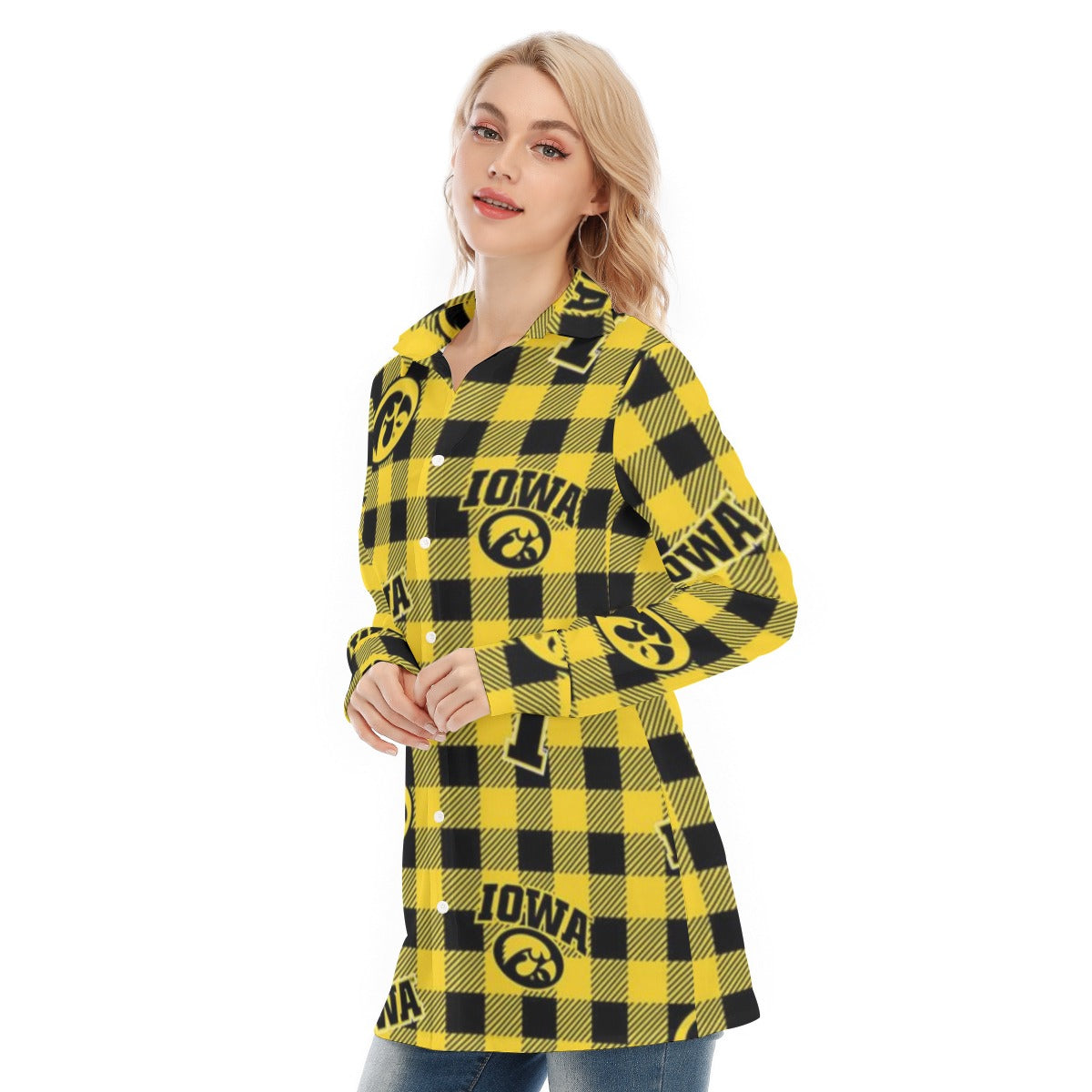 Iowa Hawkeyes Women's Long Shirt - Big Ten football apparel varsity sportswear product image 3.0