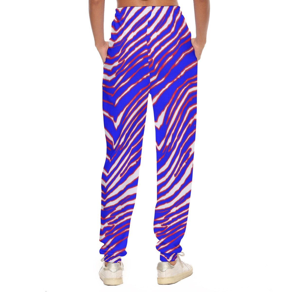 White Smoke Women’s Casual Pants – Red, Blue White Zebra Game Day Style