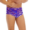 White Smoke Buffalo Football Men's Triangle Low-rise Underwear – Red Blue White Zebra Game Day Style