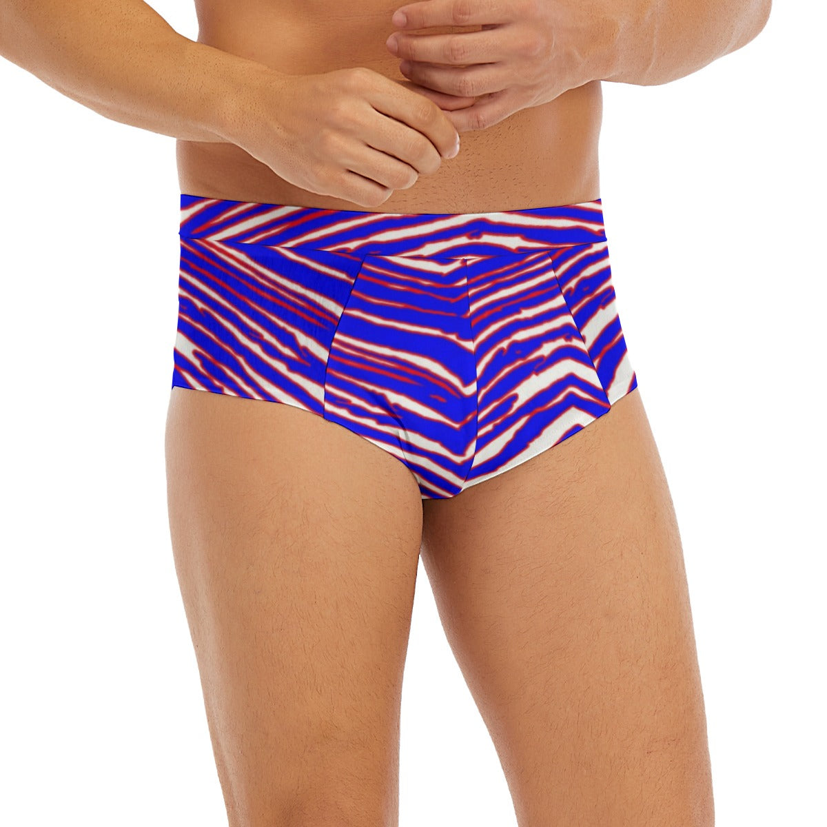 Buffalo Football Men's Triangle Low-rise Underwear – Red Blue White Zebra Game Day Style