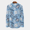 North Carolina Chapel Hill Tar Heels Stand Collar Shirt With Long Sleeve|110GSM Imitation Flax - ACC football apparel varsity sportswear product image 1.0