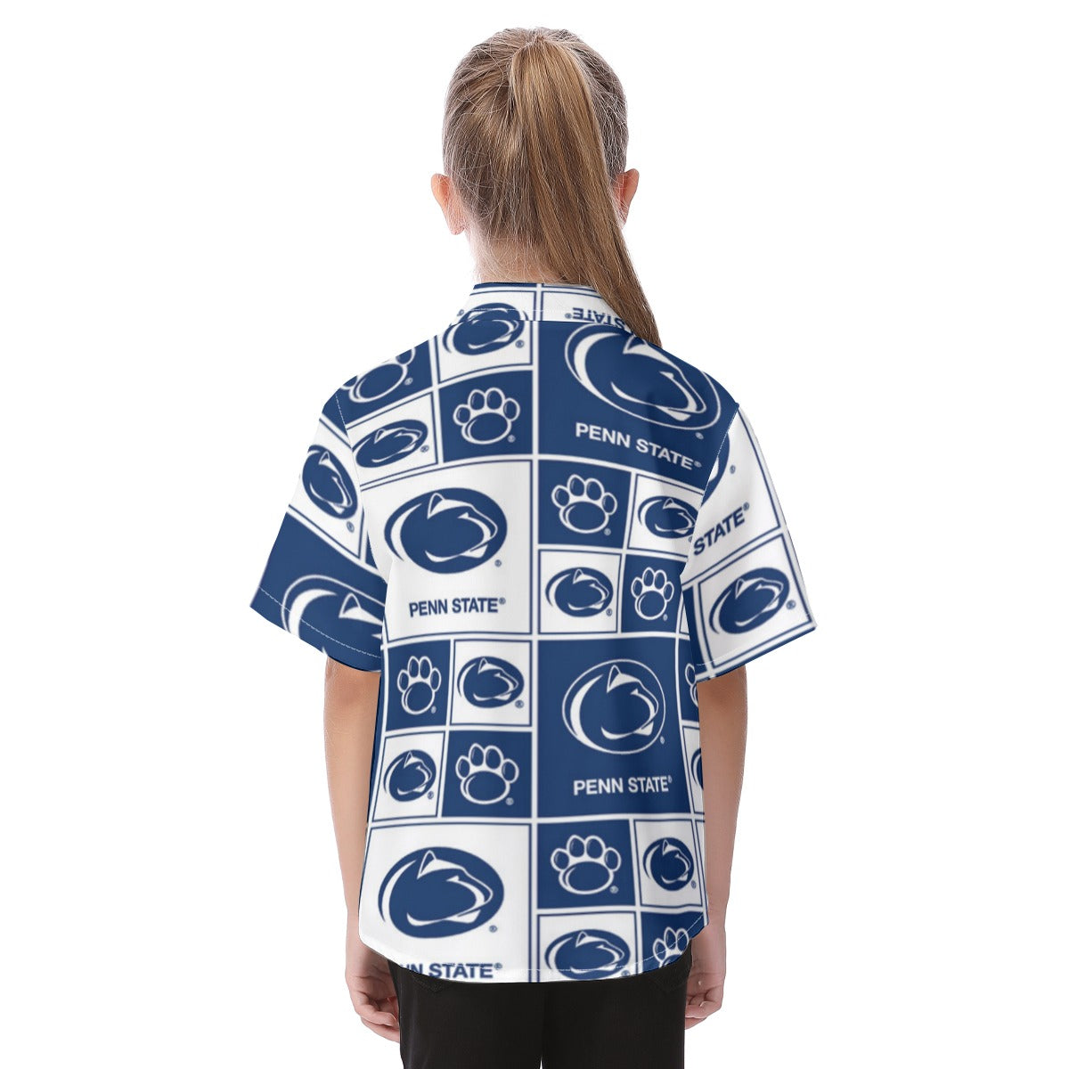 Penn State Nittany Lions Kid's Hawaiian Vacation Shirt White varsity sports apparel