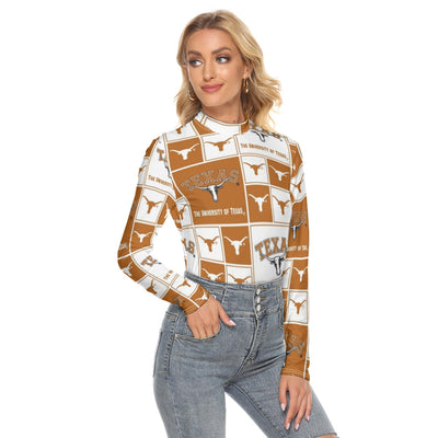 Texas at Austin - Longhorns Women's Stretchable Turtleneck Top White varsity sports apparel
