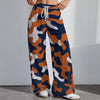 Chicago Football Women’s Camo Wide Leg Pants – Navy Orange Game Day Streetwear Trousers – game day outfit, lightweight game day shirt, image 1.0