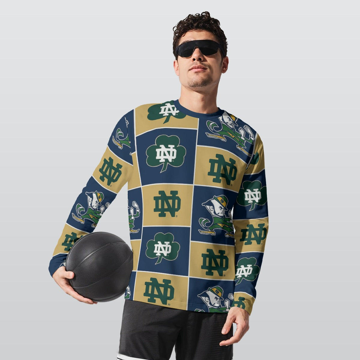 Notre Dame - Fighting Irish Long Sleeve T-Shirt | 190GSM Cotton White varsity sports apparel