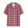 alabama crimson tide tartan plaid crimson white women's hawaii shirt | rayon crimson white tartan plaid game day fashion