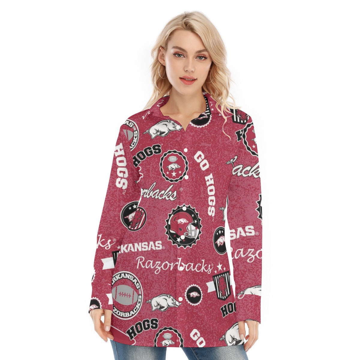 Arkansas Razorbacks Women's Long Shirt varsity sportswear product image 1.0
