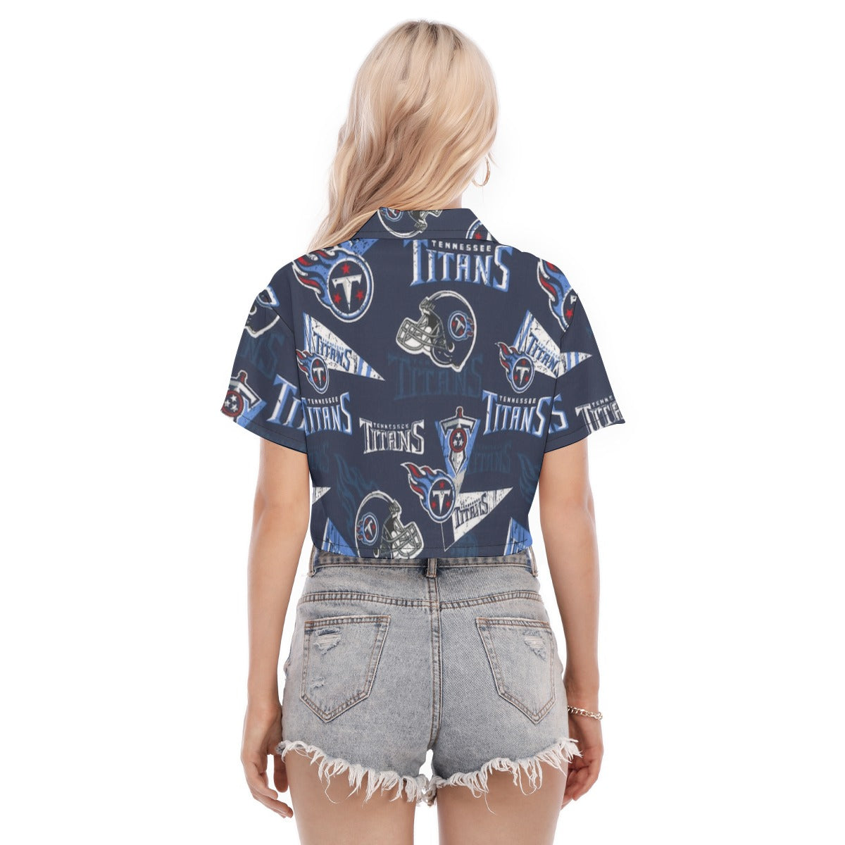 tennessee-titans-womens-cropped-shirt navy light blue football close-up design detail