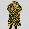 Pittsburgh Football Yellow Black Zebra Women's Fleece Oversized Hoodie Blanket With Decorative Ears – sportswear style, sportswear style, image 1.0