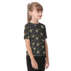 new-orleans-saints-kids-t-shirt black gold football detail fabric breathable