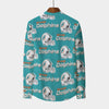 miami-dolphins-mens-stand-collar-shirt-with-long-sleeve-110gsm-imitation-flax aqua orange football outfit detail