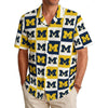 Michigan Wolverines Men's Hawaiian Shirt|150GSM White varsity sports apparel