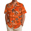 Cincinnati Bengals Men's Hawaiian Shirt|150GSM black orange football back view game day look