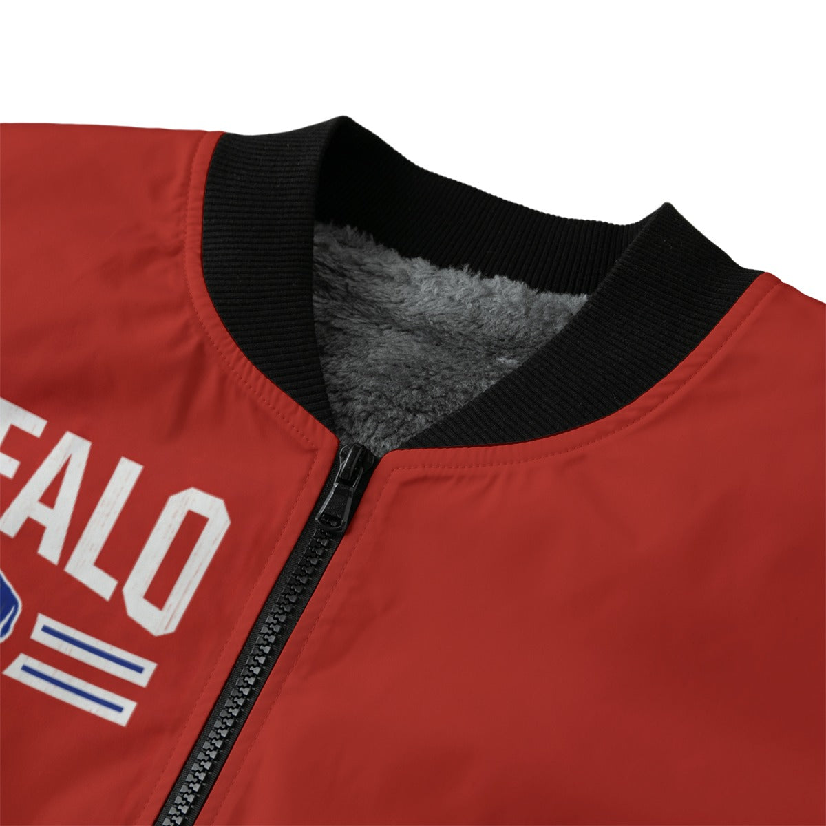 Buffalo Red Varsity Bomber Jacket – Football Game Day Streetwear Unisexen’s Fleece Jacket