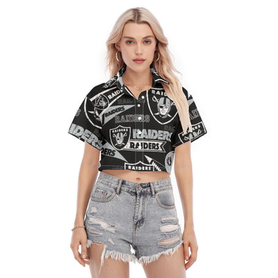 Las Vegas Raiders Women's Cropped Shirt – lightweight game day shirt, nfl fan apparel, image 1250