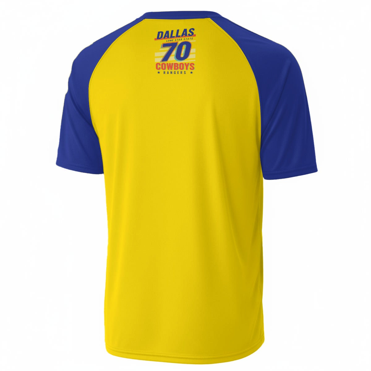 White Smoke Dallas 70 Texas Cowboys Rangers T-Shirt Yellow and Blue – City Sports Tee