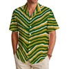 Green Bay Football Yellow Green Zebra Men’s Hawaiian Shirt 150GSM – Game Day Streetwear – sportswear style, fan gear, image 1.0