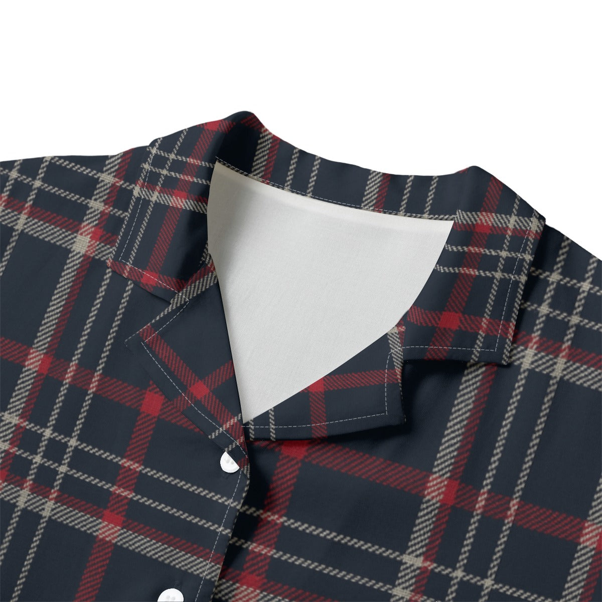 navy gray plaid women game day shirt