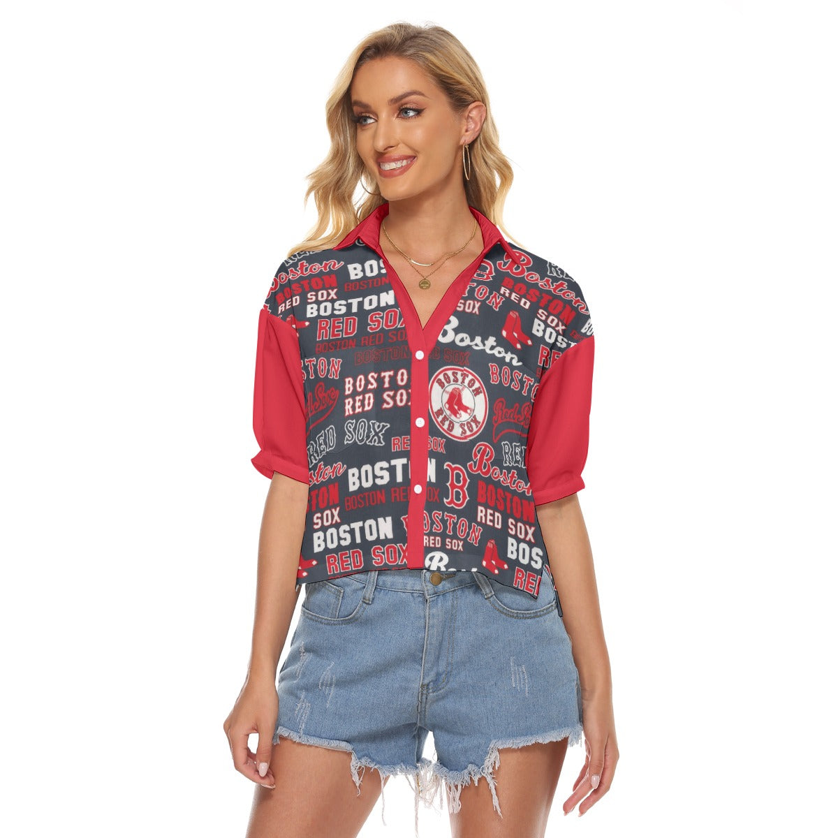 Boston Red Sox Women's V-neck Shirts boston red sox baseball fan apparel game day outfit