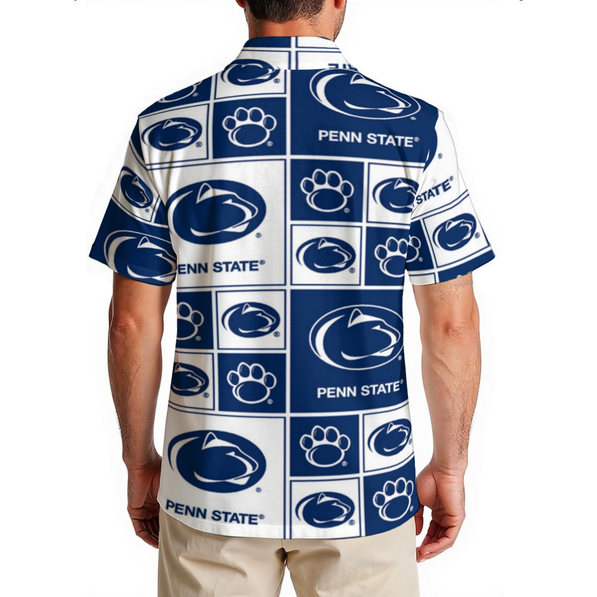 Penn State Nittany Lions Men's Hawaiian Shirt|150GSM White varsity sports apparel