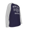 Dark Slate Gray New York Baseball Raglan Long Sleeve Shirt – Navy and Light Gray Heritage Athletic Tee Est. 1903