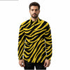 Pittsburgh Football Yellow Black Zebra Men's Long Sleeve Polo Shirt – fan gear, sportswear style, image 1.0