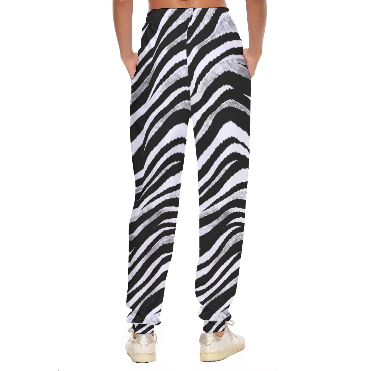 White Smoke Las Vegas Football Zebra Women's Casual Pants – Black and White Game Day Streetwear