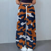 Chicago Football Women’s Camo Wide Leg Sweatpants – Navy Orange Game Day Athletic Pants – game day outfit, casual fan outfit, image 1.0