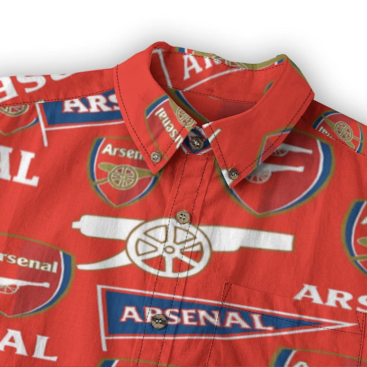 Arsenal FC Men's Casual Lapel Long Sleeve Shirt|125GSM Cotton