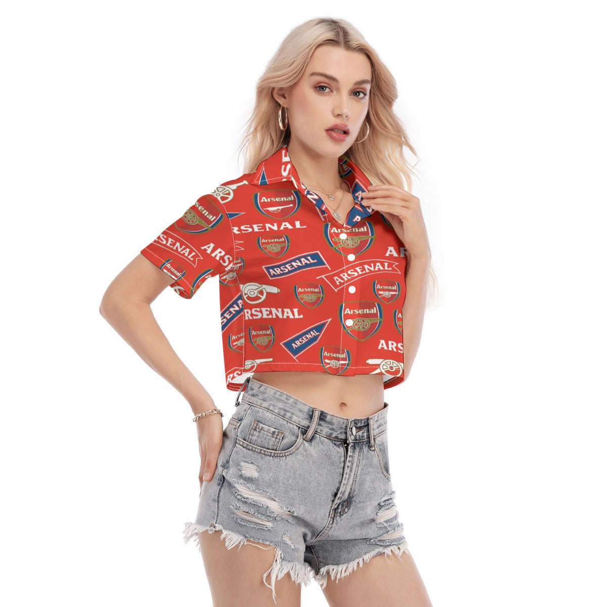 Arsenal Football Club Women's Cropped Shirt streetwear fashion product image 2