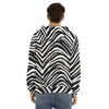 White Smoke Las Vegas Football Zebra Men's Pullover Hoodie | Velvet – Black and White Game Day Streetwear