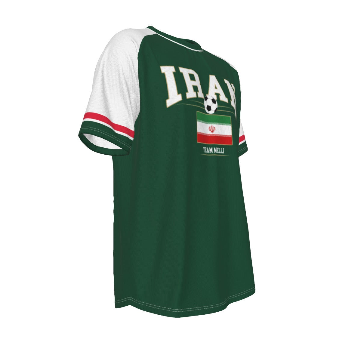 Iran Soccer T-Shirt Green White – Iran Football Shirt Team Melli Fan Tee streetwear fashion product image 5