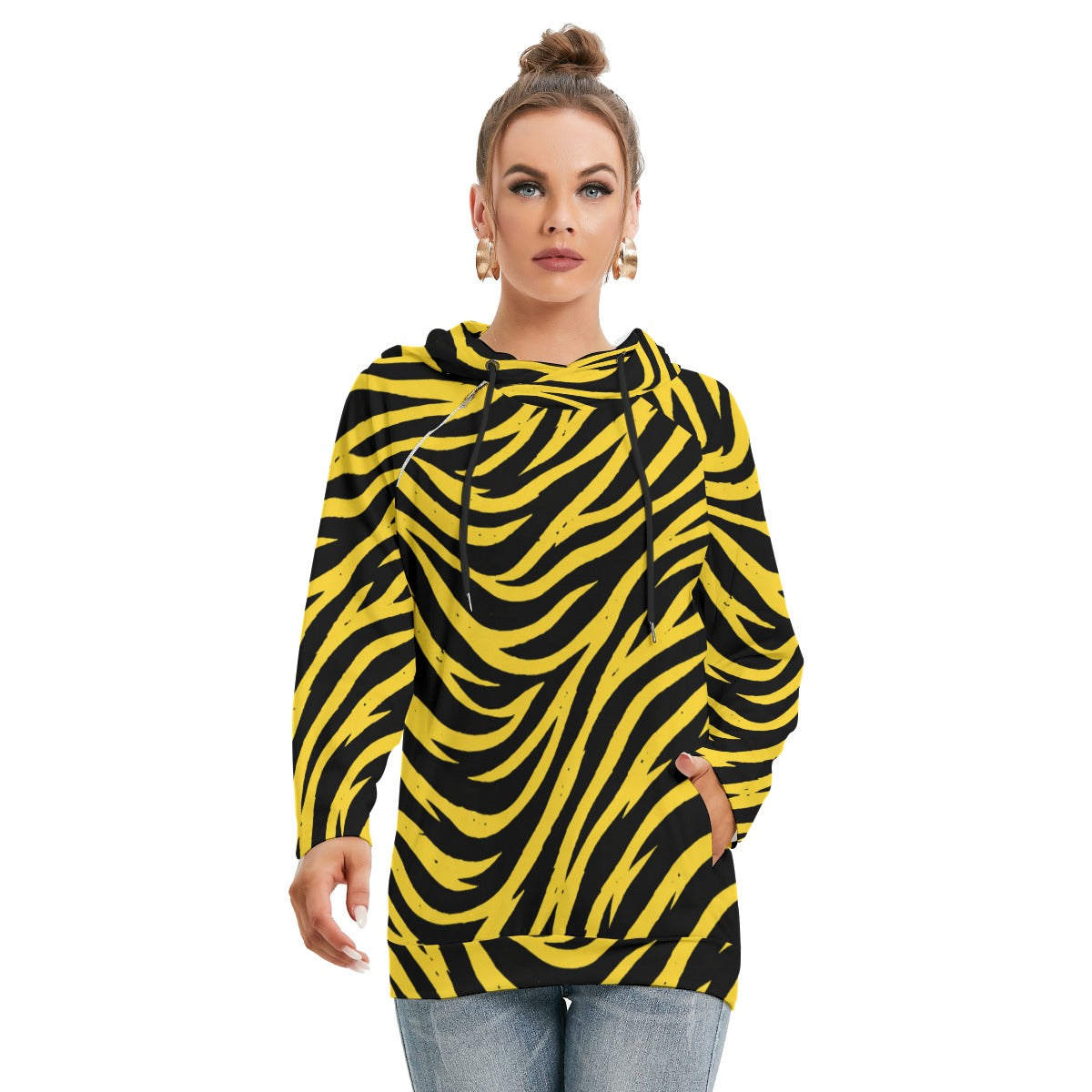 Iowa Football Women’s Hoodie With Double Hood – Bold Black and Gold Game Day Layer - Big Ten football apparel varsity sportswear product image 1.0
