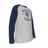 Gray New York Long Sleeve Raglan Shirt – Vintage Baseball Varsity College Style Tee