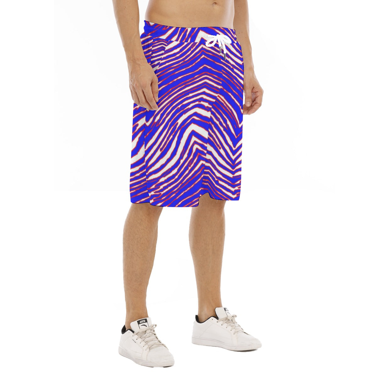 Buffalo football  Men's Tether Loose Shorts With Pocket – Red Blue White Zebra Game Day Style