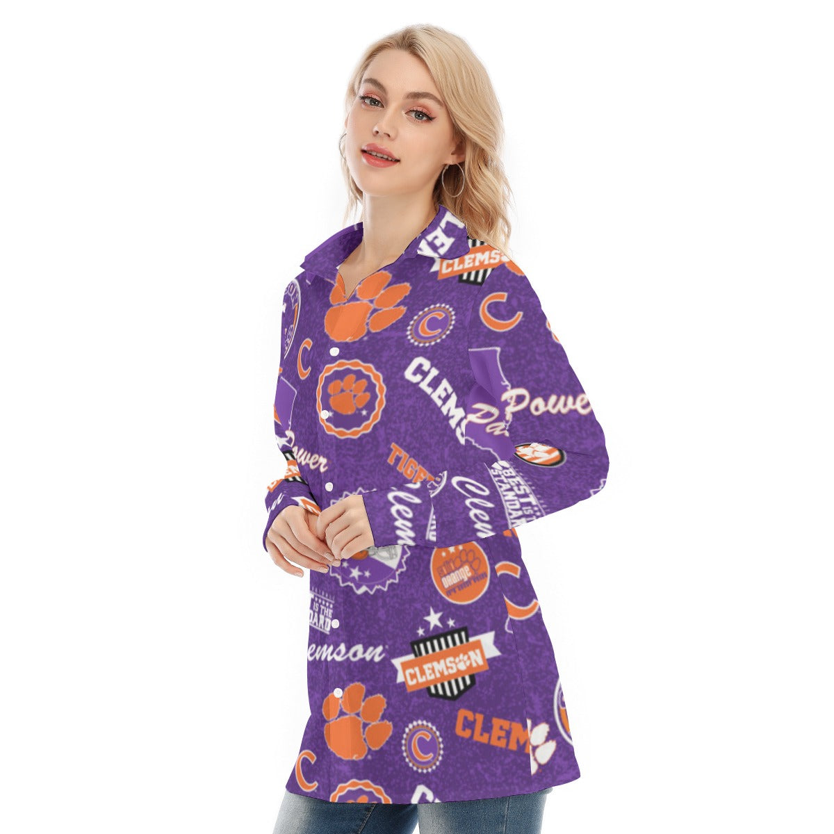 Clemson Tigers Women's Long Shirt - ACC football apparel varsity sportswear product image 3.0