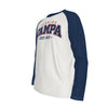 White Smoke Florida Tampa EST 813 White and Navy Long Sleeve Shirt Men Varsity Raglan Tee