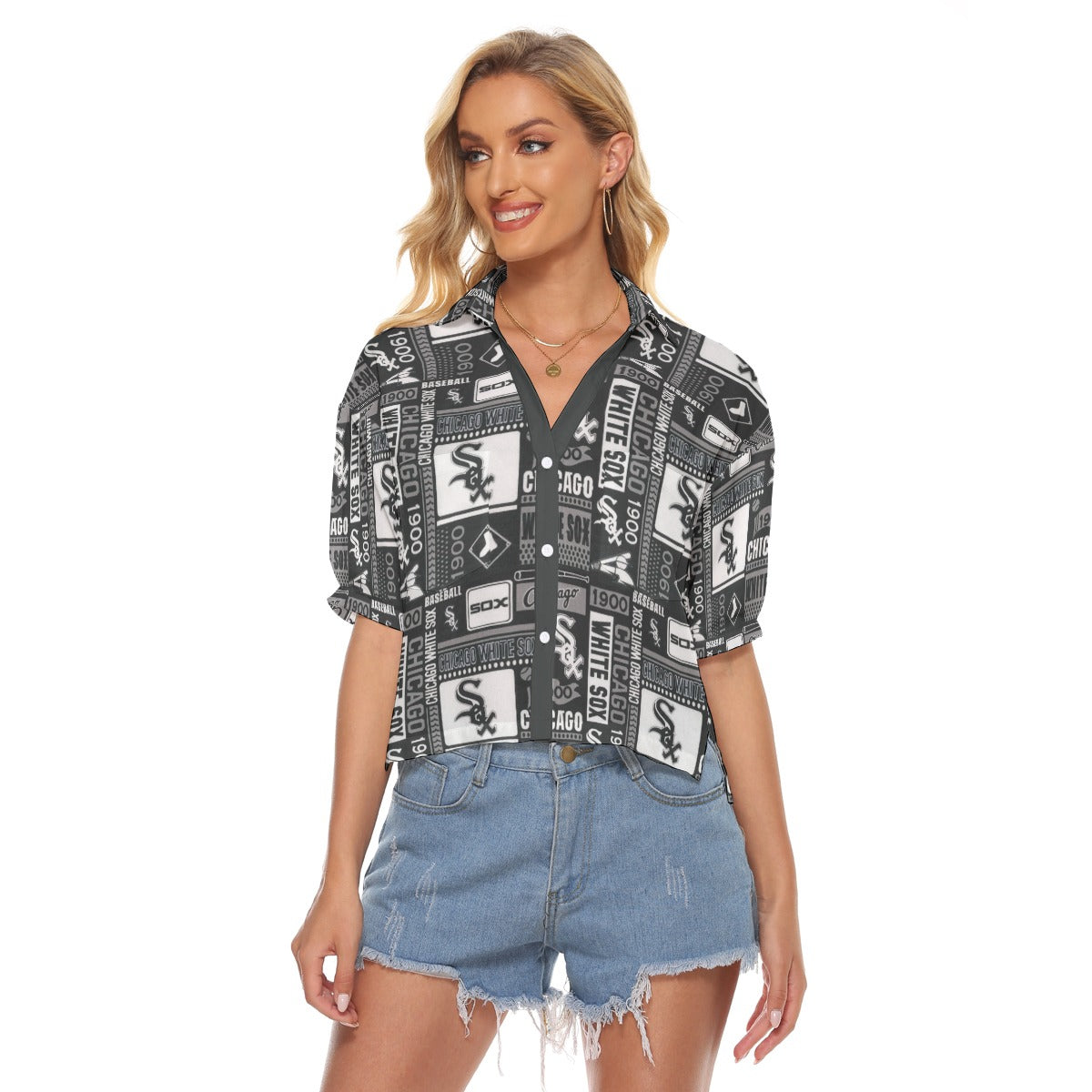 Chicago White Sox Women's V-neck Shirts chicago white sox baseball fan apparel streetwear game day outfit