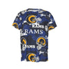Los Angeles Rams  Short Sleeve T-Shirt navy orange football outfit back view
