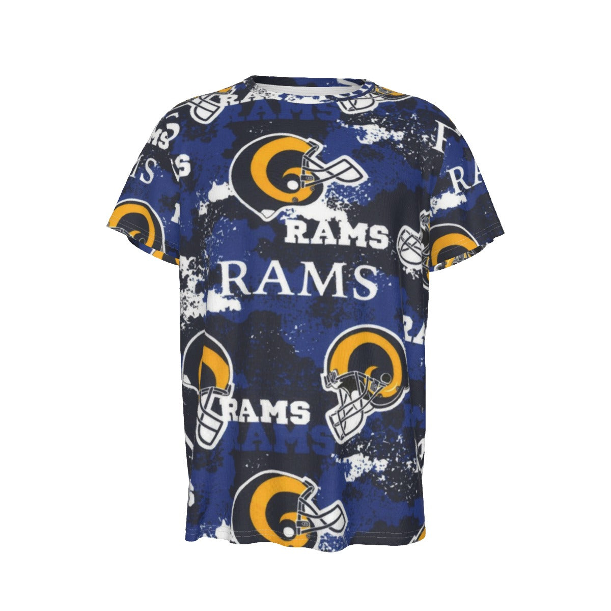 Los Angeles Rams  Short Sleeve T-Shirt navy orange football outfit back view