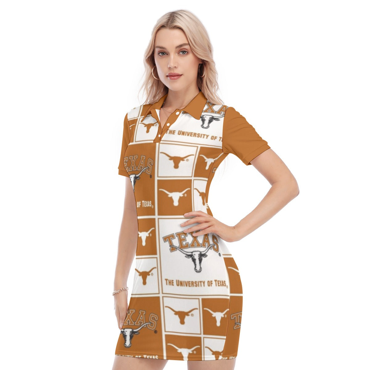 White Smoke Texas at Austin - Longhorns Women's Polo Collar Dress