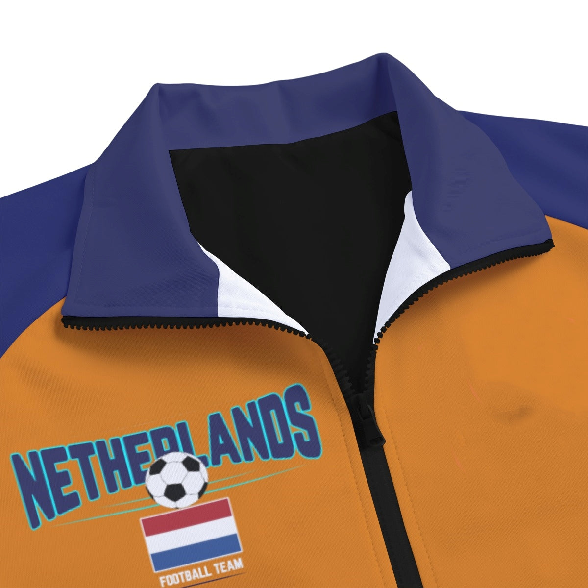 Netherlands Orange and Blue Football Style Track Jacket – Game Day Streetwear Essential streetwear fashion product image 4