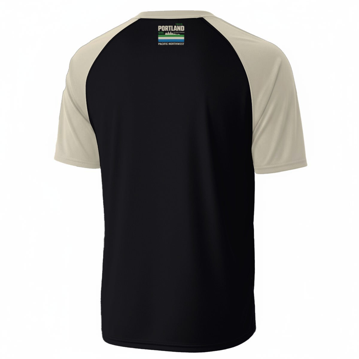 Black Portland Pacific Northwest Graphic T-Shirt in Black and Beige – Oregon Streetwear Tee