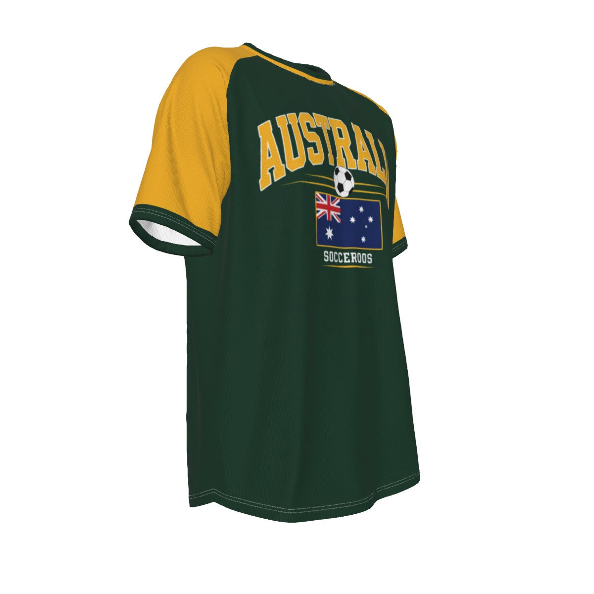 Australia Soccer T-Shirt Green Gold – Australia Football Shirt Socceroos Fan Tee streetwear fashion product image 5