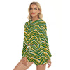 White Smoke Green Bay Football Yellow Green Women’s Short Sweatshirt and Pants Suit – Game Day Streetwear