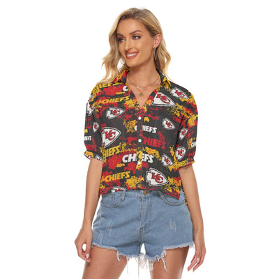 Kansas City Chiefs Women's V-neck Shirts red gold football outfit image 1.0
