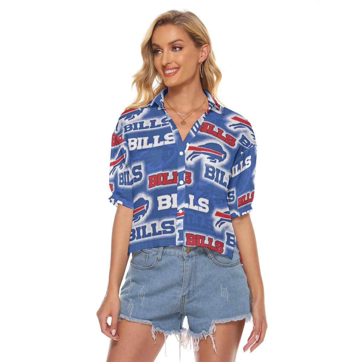 Buffalo Bills  Women's V-neck Shirts – casual fan outfit, breathable comfort wear, image 1091