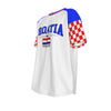 White Smoke Croatia Soccer Fan T-Shirt – Vintage Croatia Football Shirt Croatian National Team Style | Retro Croatia Soccer Tee