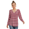 Alabama Crimson Tide Tartan Plaid Crimson White Women's Long Sleeve Neckline Tie Sweatshirt